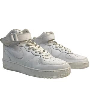 Nike Air Force 1 High tops Sz 7 YOUTH 314195-113 tie up-loop& hook ankle closure